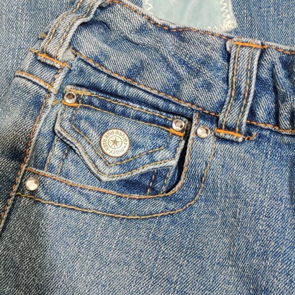 Mary Kate Ashley 12 Big Girls Vintage Y2K Patchwork Distressed Flare Jeans Denim - Picture 4 of 7